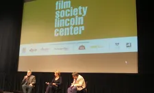 Sara Driver with Paul Bowles scholar Francis Poole and Richard Peña at the You Are Not I press conference